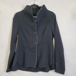 Jil Sander wool/silk  raw hem button down blazer